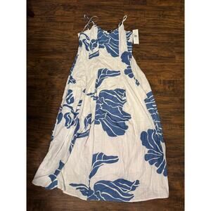 MSK Womens Blue Maxi V Neck Sundress Beach Sz:Large